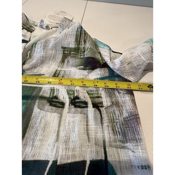 Parsley & Sage Holland Button Up Top Womens L White Abstract Artsy Eclectic NEW - Picture 7 of 10